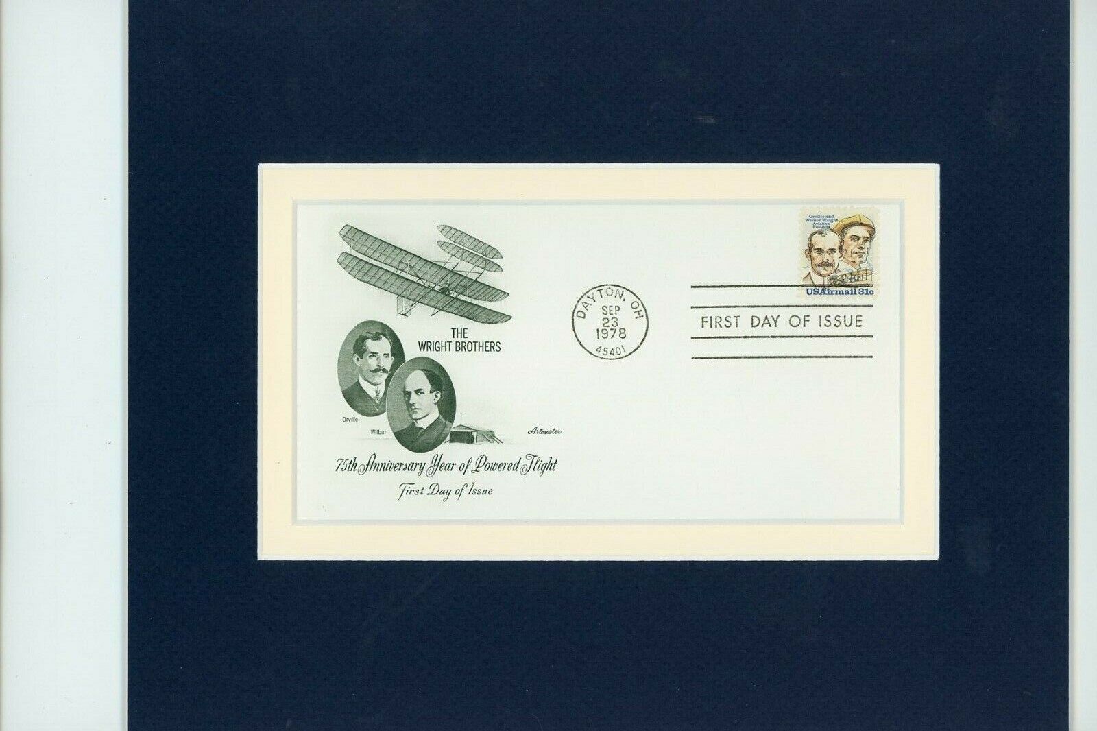 The Wright Brothers & the First Flight over Kitty Hawk & First Day Cover