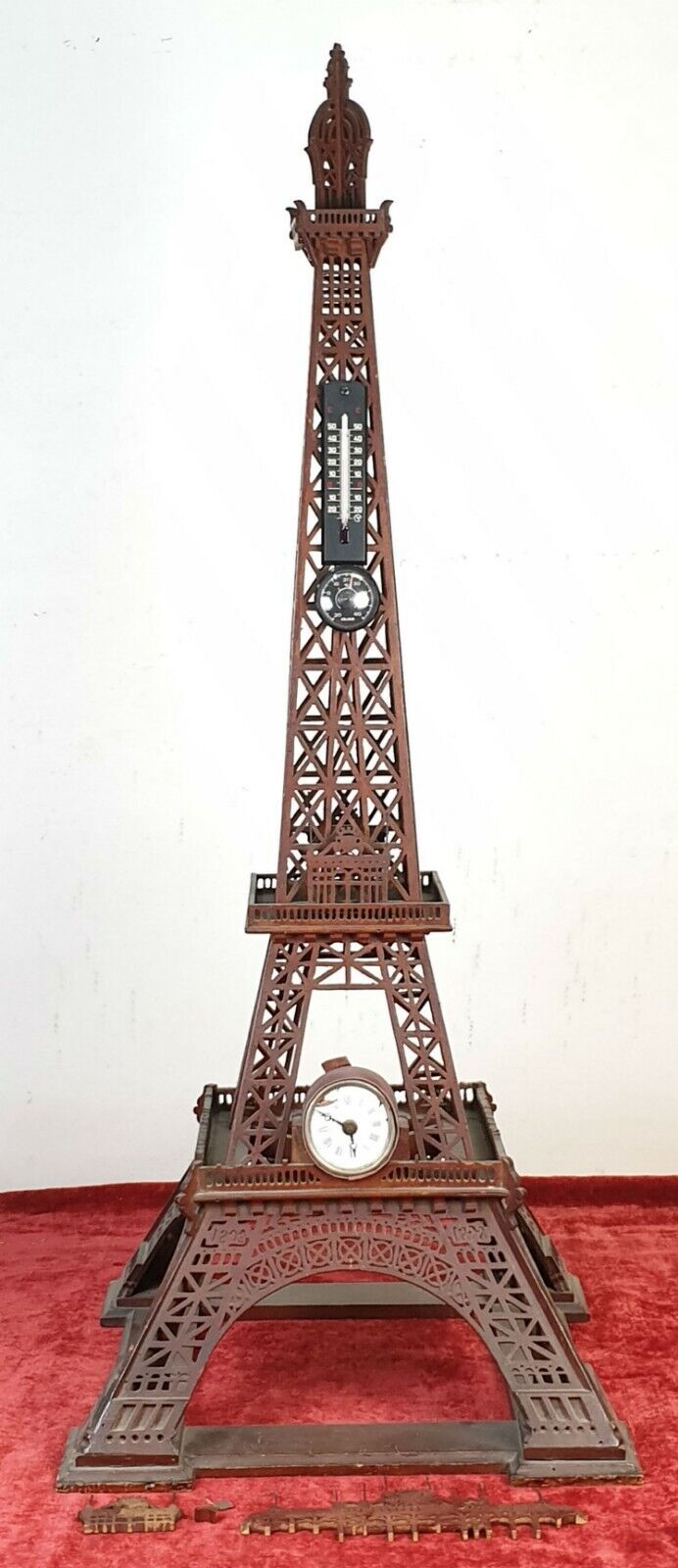 EIFFEL TOWER. WOODEN MODEL. CLOCK AND METEOROLOGICAL STATION. 1892