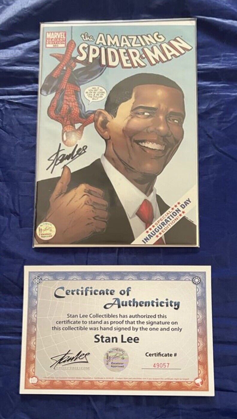 Amazing Spider-Man #583 Obama Inauguration Day Edition Signed by Stan Lee w/ COA