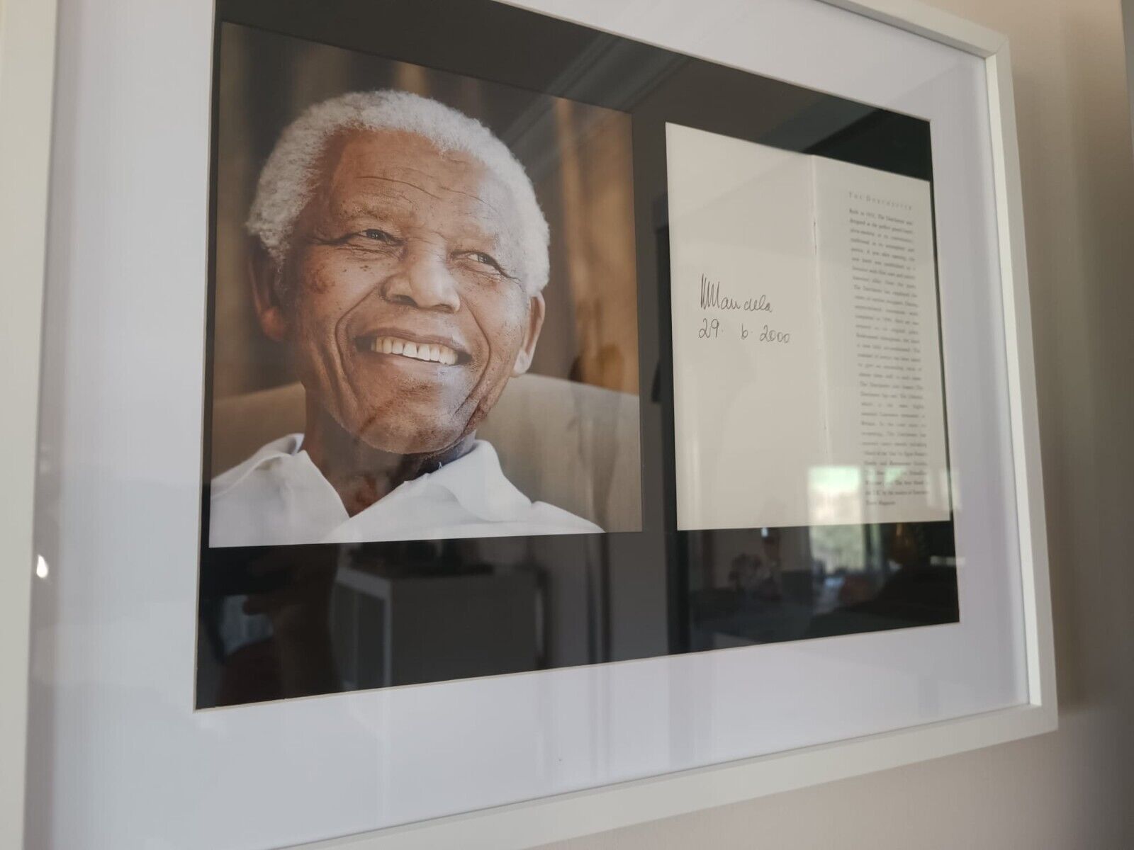 Original Nelson Mandela framed autograph