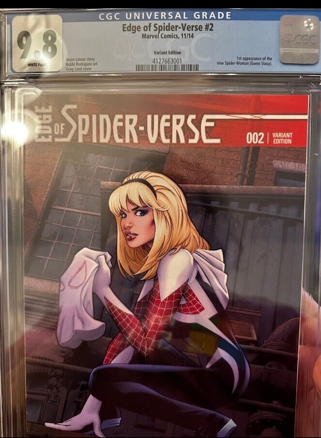 Edge of Spider-Verse #2B Land 1:25 Variant CGC 9.8, 1st Appearance, White Pages
