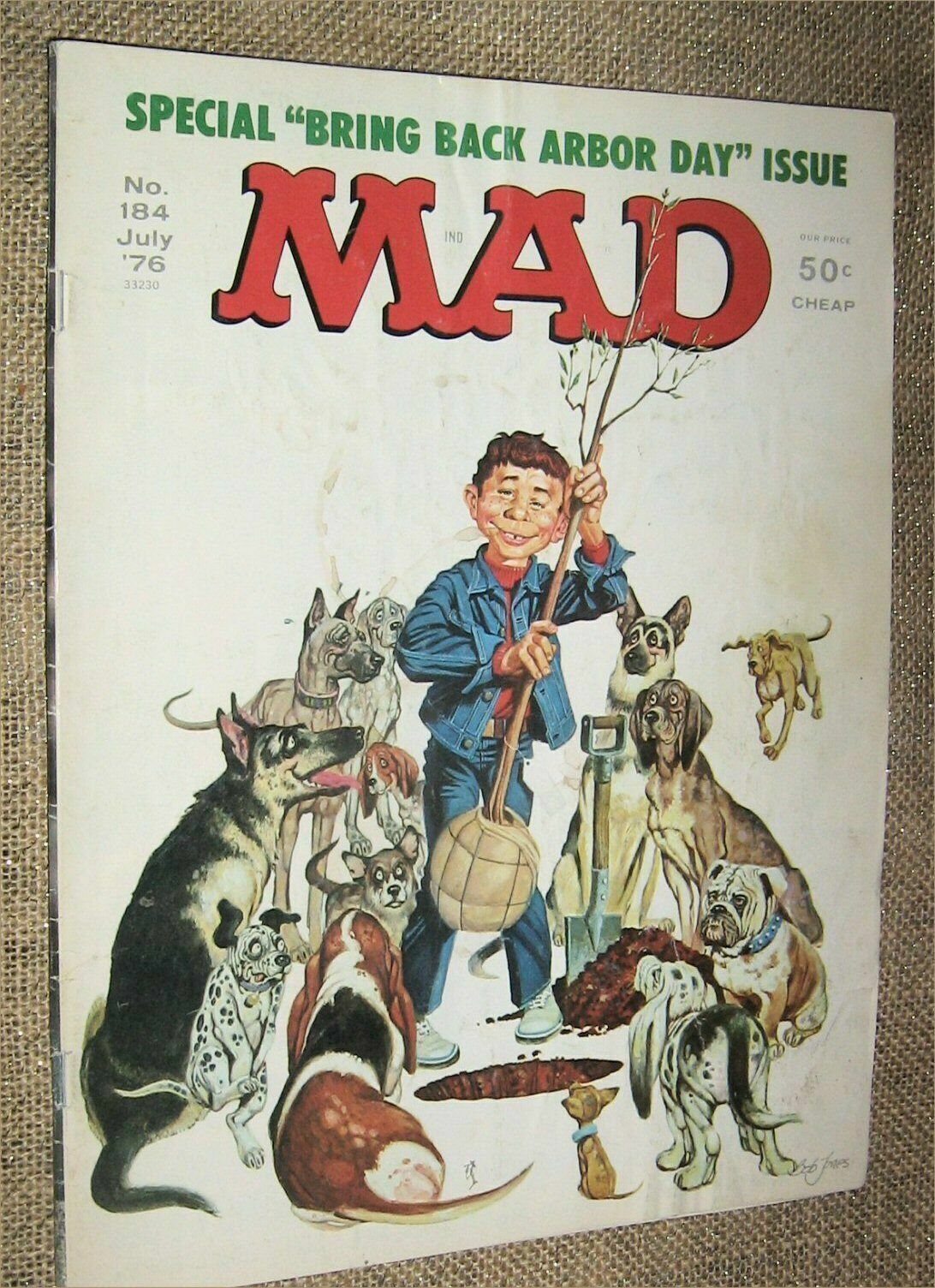 Vintage Mad Magazine July 1976 No. 184,Iconic Humor,Arbor Day,RARE Double Cover