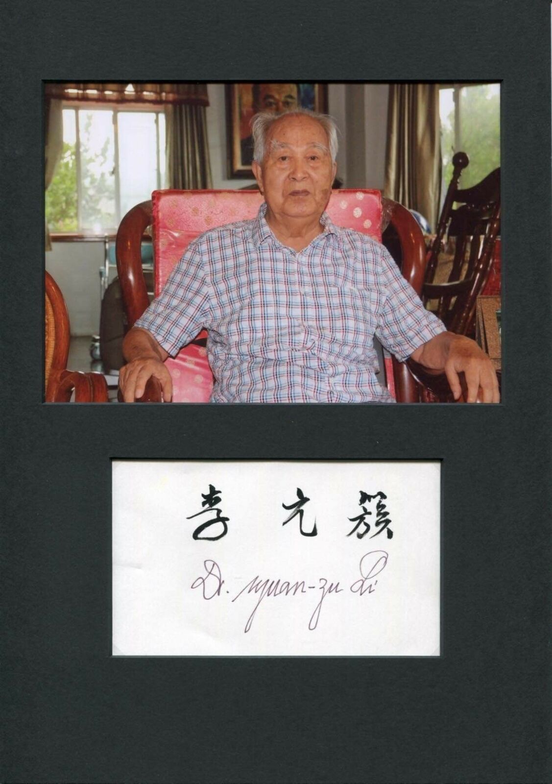 VICE PRESIDENT OF CHINA Lee Yuan-tsu autograph, signed card mounted