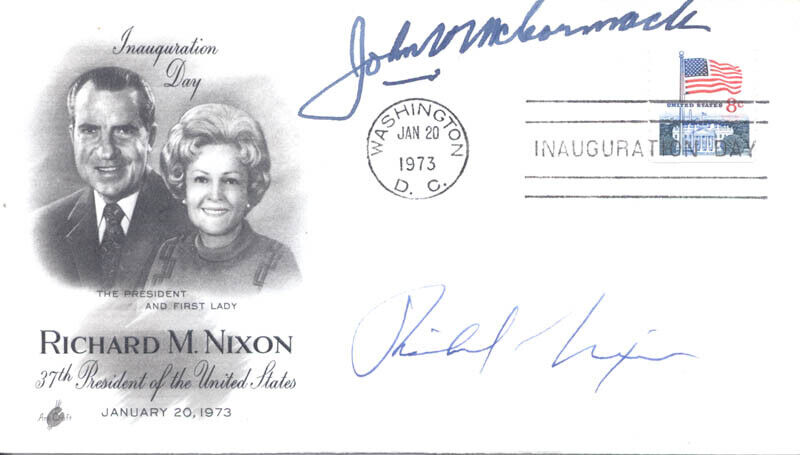 RICHARD M. NIXON - INAUGURATION DAY COVER SIGNED CO-SIGNED BY: JOHN W. McCORMACK