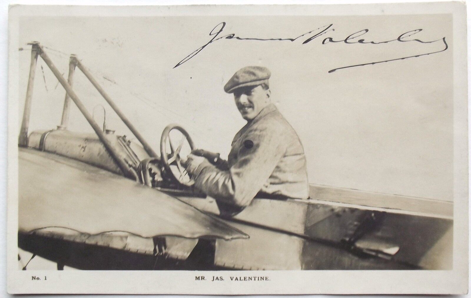 James Valentine British WW I Fighter Pilot Aviation Pioneer Autograph \'\'Rare\'\' 