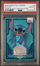 2023 Topps Chrome Disney 100 #18 Stitch PSA 10 - Dark Blue & Light Blue /75 picture