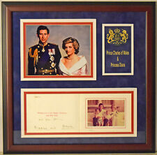 Princess Diana & King Charles Signed Framed 1987 Christmas Card Display JSA LOA picture