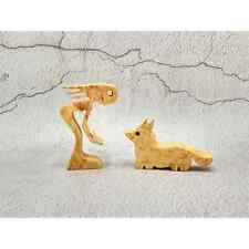 Handmade carved wooden Corgi and a Friend figurine  picture