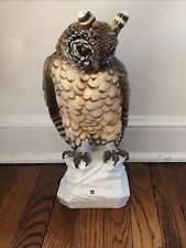 Exquisite Vintage Nymphenburg Great Horned Owl Hand Painted Porcelain. picture