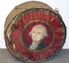 Vintage Antique Valley Forge Fife & Drum Corps Army Painted Drum By J.W.Pepper picture