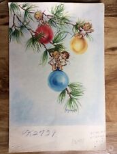 1940s Ruth Jeaneret Rust Craft Original Christmas Card Art Signed — Rare picture