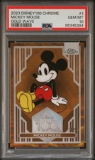 2023 Topps Chrome Disney 100 Mickey Mouse Gold Wave Refractor PSA 10 picture