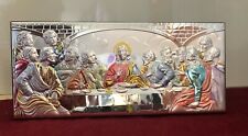 Last Supper Jesus Christ Icon Orthodox Art, 950 Silver, Great Easter Gift  picture