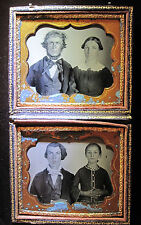 ANTIQUE AMERICAN BEAUTY FAMILY AMBROTYPE PHOTOS MOTHER FATHER SON DAUGHTER HOME picture
