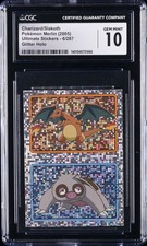 2005 POKÉMON MERLIN ULTIMATE STICKERS #006 CHARIZARD/SLAKOTH CGC 10 GEM MINT picture