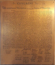Declaration of Independence - Engraved Brass Plaque - Mounted on Wood picture