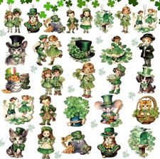 40 Pcs Vintage St. Patrick'S Day Wooden Ornaments, Lucky Shamrock St Patrick'S D picture