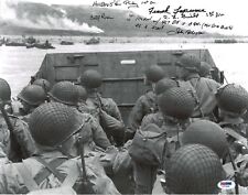 OMAHA BEACH VETERANS MULTI SIGNED 11X14 PHOTO PSA DNA L77434 X5 D-DAY 6/6/44 picture
