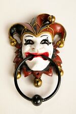 Court Jester Joker DOOR KNOCKER Sculpture Home Decor Scary Carnival Hand-Painted picture