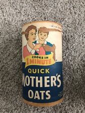 Quick MOTHER'S OATS Cardboard Advertising Container, Quaker Oat's Co. w/ recipes picture