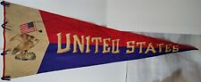 United States Flag Pennant HUGE 6'+ Wool Felt Stitched Eagle MAGA Patriot USA  picture
