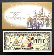 DISNEYLAND $50 DOLLAR 50th Anniversary Charles Boyer with Envelope B00001358 picture