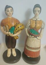 Sylvia Hood Original Pasadena Ca Chalkware Migrants Harvest 2 Figurines Pair   picture