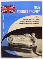 Porsche 1955 Tourist Trophy ORIGINAL poster & archival linen mounted picture