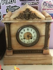 Antique Victorian French or Belgian Ormolu Marble/Onyx Shelf Clock Rare Vintage  picture