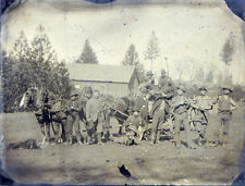 Extremely Rare Christmas Wild West Cowboys With Guns Tintype Northern California picture