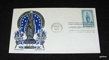 NATIONAL CAPITAL 1950 FREEDOM STATUE FIRST DAY COVER 150th WASHINGTON DC picture