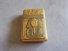 VTG RARE 2000 BRASS ZIPPO BARRETT SMYTHE EGYPTIAN KING TUT TREASURES OF THE TOMB picture