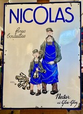 NICOLAS FINES BOUTEILLES NECTAR ET GLOUGLOU OLD PUBLICITY SIGNS OF 1927 picture