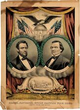Abraham Lincoln Andrew Johnson 1864 Grand National Presidential Campaign Banner picture