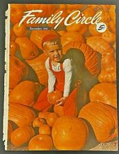 Nov. 1948 Family Circle Halloween Magazine Cover -Small Boy In The Pumpkin Patch picture
