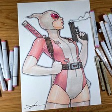 Jeehyung Lee Original Sketch Art 11 X 17 Gwenpool 1 picture