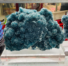 Large Amazing Blue Green Cube Fluorite Quartz Crystal Rough Specimen Healing picture