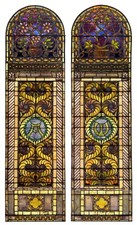 + A Pair of Genuine Tiffany Studios Stained Glass Windows, Signed & Documented + picture