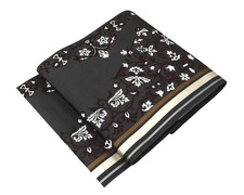 Japanese Silk Nagoya Obi Belt Hakata Ori Woven Charcoal Gray Arabesque Kimono picture