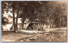 K32/ Valkenburg New York RPPC Postcard c1910 Lake Cottage Boat 1469 picture