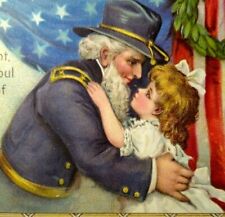 Decoration Day Civil War Soldier USA General Hugs Child Postcard Ser 150 Gabriel picture