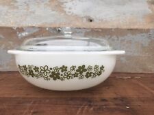 Vintage Rare Pyrex Avocado Green Spring Blossom Crazy Daisy 024 Dish With Lid picture