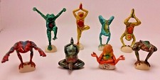 Neil Eyre Designs Tie Dyed Yoga Tree Frogs Mint Rare Set of 8 Signed Rainbow Yen picture