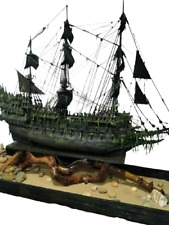 Vintage Pirates Of The Caribbean Black Pearl Handmade Wooden Model Ship Home New picture