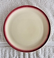 Vintage Hollydale Pottery Dinner Plate(s) White Red Trim Modern California USA picture