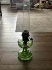 Vintage Antique Oil Lamp URAINIUM Glass Aladdin Nu-Type Model B Burner 23” picture