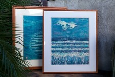 Set of Vintage Yoshitaka Kohrogi Japanese Batik Art Framed Artist Signed picture