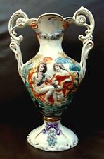 Capo-di-Monte PICTORAL VASE 15” TALL,  ITALY, EXCELLENT VINTAGE  CONDITION picture