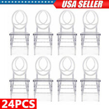 24 Units Modern Ghost Clear Crystal Dining Chairs Wedding Events Fast Delivery picture