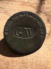 1789 GEORGE WASHINGTON INAUGURAL BUTTON ~ WIDE SPACING  BETWEEN G & W VARIANT picture